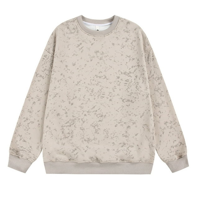 pstuiky Camisas de manga larga de invierno para hombre, Sudadera con capucha de cuello redondo y manga larga de color liso para hombre Tops de hombre xxxxl