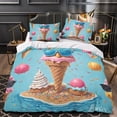 thumbnail image 3 of 3D Ice Cream Printed Comforter Cover Set Children Adult Unique Design Bedding Set Bedroom Decor,Queen (90"x90"), 3 of 5