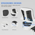 thumbnail image 3 of Ergonomic Office Chair - Home Office Desk Chair with Adaptive Lumbar Support, Computer Chair with Footrest,Armrest, Adjustable Height, 3 of 6