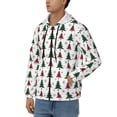 thumbnail image 3 of Goofa Buffalo Plaid Christmas Trees Pattern Mens Full-zip Hoodie, Zip-up Pullover Hooded Sweatshirt, Kangaroo Pocket Hoodie Ideal for Daily Wear, Travel, and Home-Small, 3 of 5
