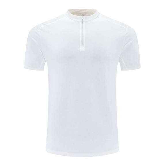 zfhfof Mens Quick Dry Workout Tshirts Quarter Zip Short Sleeve Athletic Pullover Tops Summer Casual Fishing Running Outdoor Shirt