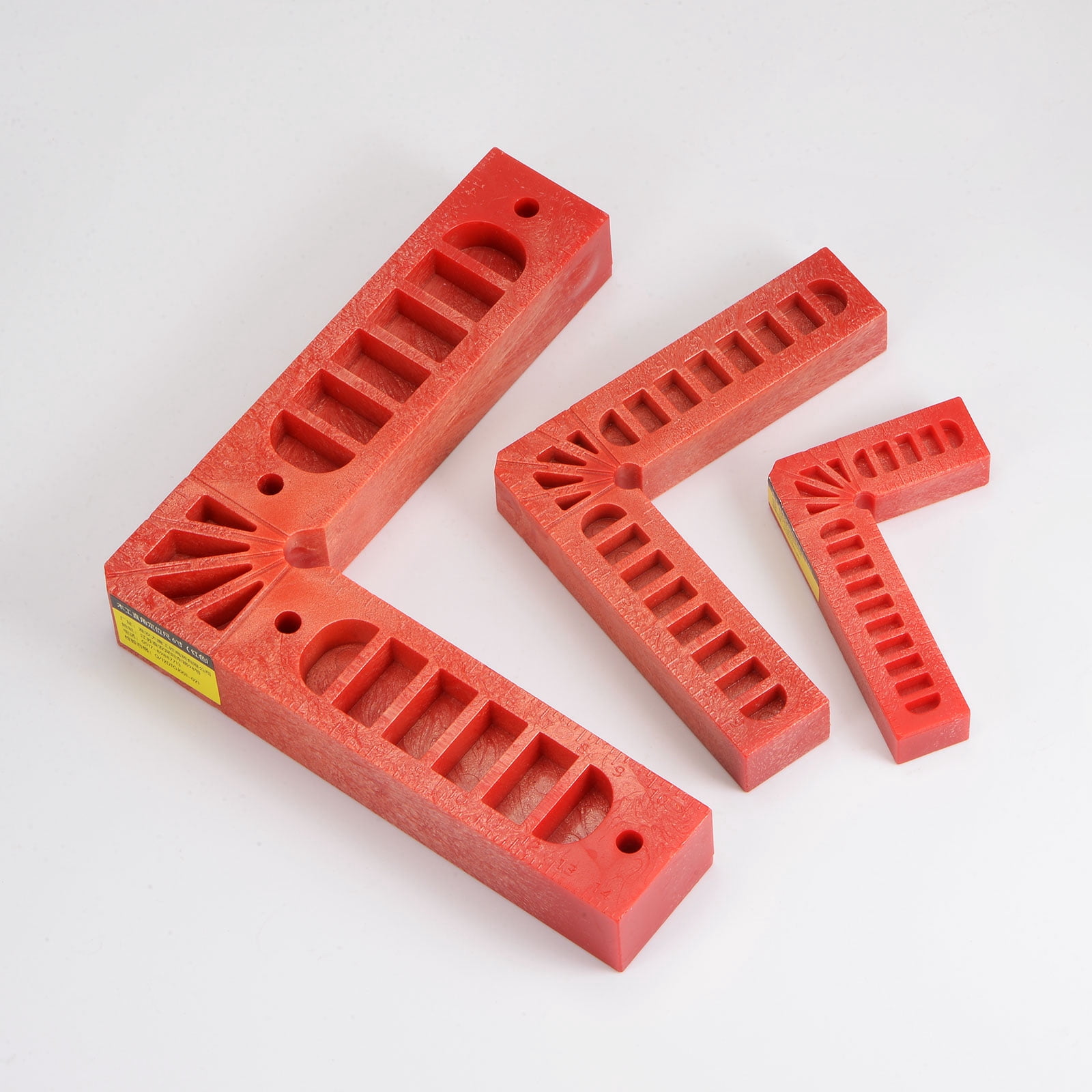 6 Packs Positioning Squares Set Right Angle Clamps 3/4/6 Inch (80/100/150mm) 90 Degree Corner Clamp, Red
