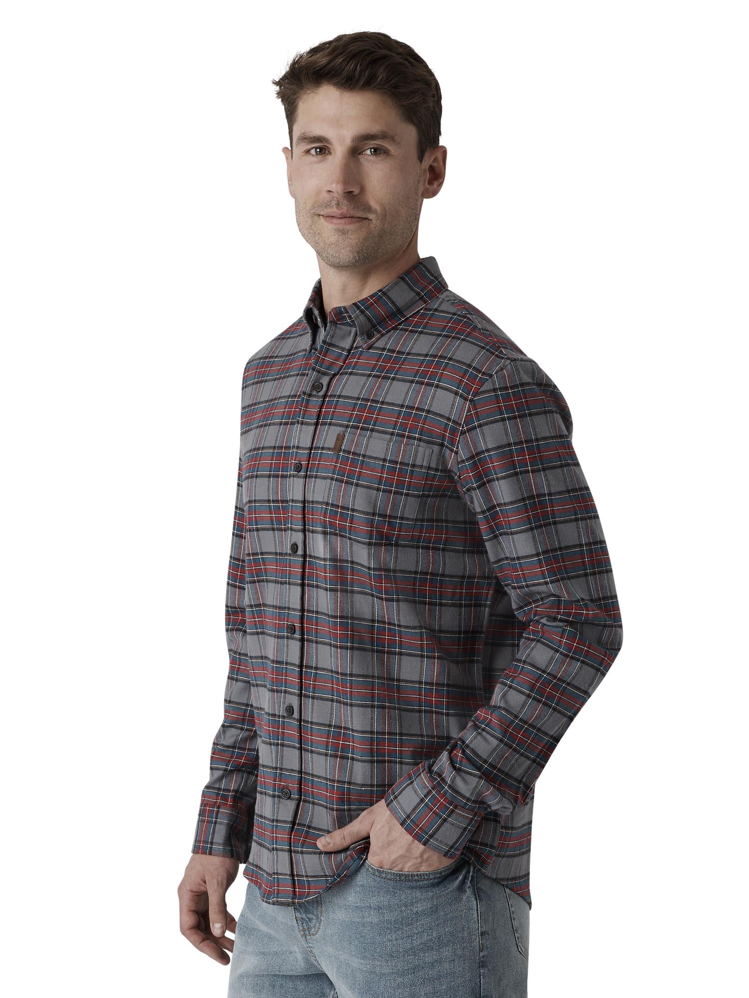 Chaps Men's & Big Men's Long Sleeve Stretch Button Down Flannel Shirt