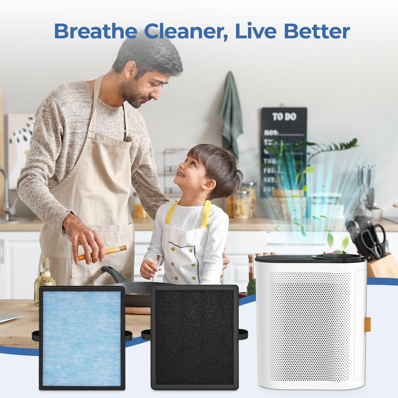 2 Pieces Hepa Air Filter, Aroeve Air Purifier Filter Replacement，Compatible with AROEVE MK04 MG04JH Air Purifier,4-Stage Filtration, for Eliminating Dust, Smoke, and the Like Air Purifier Filter