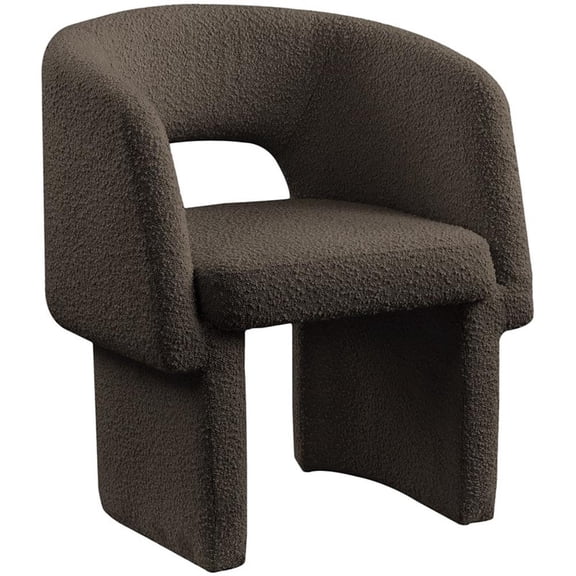 Meridian Furniture Emmet Brown Boucle Fabric Dining Chair / Accent Chair