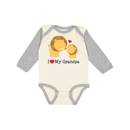 

Inktastic I Love My Grandpa Gift Baby Boy or Baby Girl Long Sleeve Bodysuit