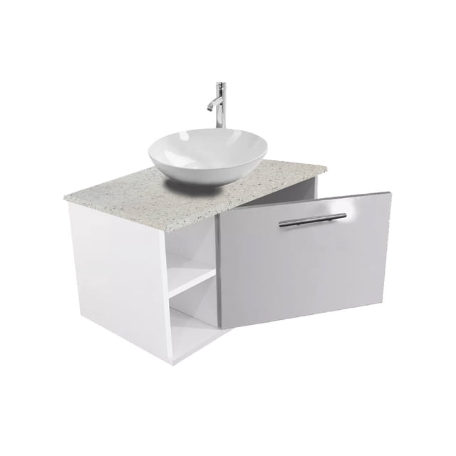 Gabinete Baño Pared Tipo Granito Organizador MDF Moderno