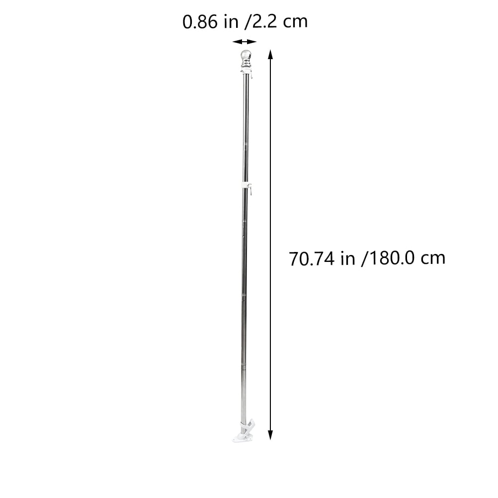 ifundom 1 Set of 1.8m Flag Pole Set Stainless Steel Flagpoles Flag Poles With Buckles