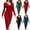Black, variant on Womens Long Sleeve Bodycon Midi Dress Wrap Front Design Ruched Detail Stretchy Fabric Formal Silhouette for Party Events Black L