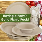 Avant Grub 9 Round Kraft Microwavable Nature-Friendly Plant Fiber Disposable Plates, 25 Pack