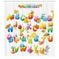thumbnail image 3 of Ambesonne Science Shower Curtain, Cartoon Alphabet, 69"Wx84"L, Multicolor, 3 of 3