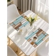 thumbnail image 5 of Blue Brown Vintage Placemats Set of 6, Retro Farmhouse Elegant Pastoral Placemats for Dining Table, Place Mats for Kitchen Tabletop, Waterproof Wipeable Dining Table Mats Set, 5 of 9