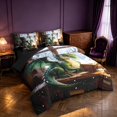 thumbnail image 2 of Manfei Fantasy Dragon Animals 7-Piece King Bedding,Gothic Snow Book King Bed in a Bag,Orange Blue,Black Reversible, 2 of 6