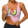 thumbnail image 4 of Fotbe Cute Avocado Pattern Womens' Sports Bra Longline Wirefree Padded with Medium Support Sports Moisture-Wicking Workou Vest,Tank Top-Small, 4 of 9