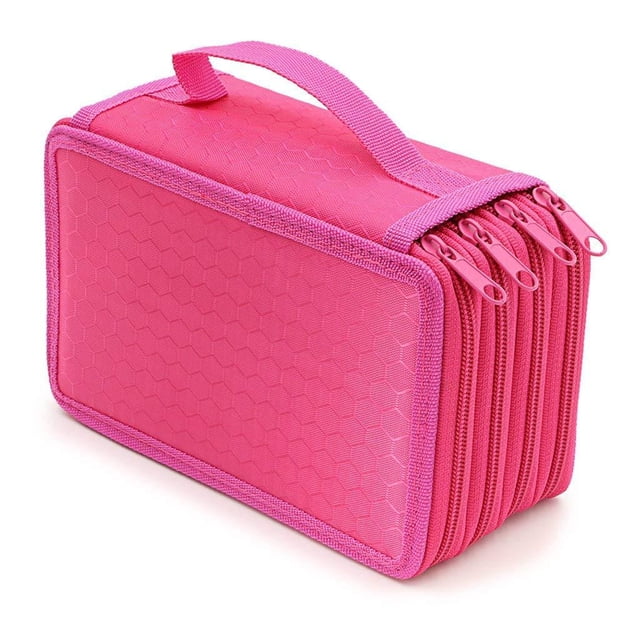 Wareable Oxford Estuche para lápices con 72 ranuras, organizador de lápices, estuche portátil para lápices de acuarela (rosa), estuche para lápices