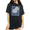 Black, variant on Cozymy Vintage Floral Stamp T-Shirt for Women - Blue Hydrangea Line Art Graphic Tee