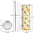 thumbnail image 4 of Bee Tumbler With Lid and Straw,Yellow Bee Coffee Mug Cup Skinny Tumbler Water Bottles,Honey Bee Gifts for Women Daisy Flowers and Bee Decor, 4 of 6