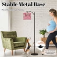 thumbnail image 4 of Arc Floor Lamp with Adjustable Lampshade Vintage Crystal Chandeliers Floral Pink Standing Lamp 3 Color Temperatures Dimmable Tall Pole Lamp with Foot Switch for Bedroom, 4 of 8