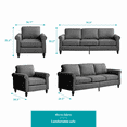 thumbnail image 2 of MUZZ Living Room Furniture Sets with 5.9"Upholstered Cushion, 3-Seater Sectional Sofa Couch and Single Sofa Chair, Sofa Set for Living Room(Dark Grey), 2 of 6
