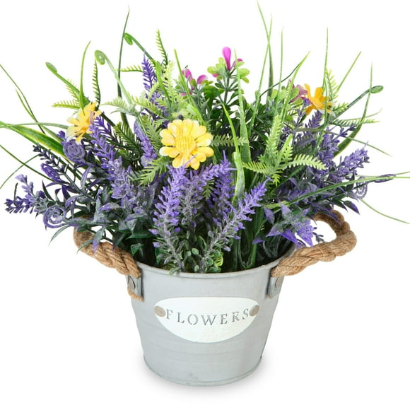 Planta artificial en maceta MIXROSE con flores de lavanda de 25 cm de altura