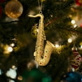 thumbnail image 5 of Musical Instrument Decoration Pendant - Elegant Design with Delicate Details, Gifts Gold Saxophone Christmas Tree Ornament, Perfect Hanging Ornament for Christmas Tree and Home, 2pcs, 5 of 6