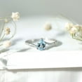 thumbnail image 4 of Rosec Jewels Pear Shape Aquamarine Solitaire Ring with Diamond, Bypass Ring - 6X8 MM, 925 Sterling Silver, US 3.00, 4 of 9