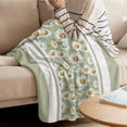 thumbnail image 4 of Throw Blanket for Couch Sage Green Daisy Soft Fleece Flannel Blankets Cozy Lightweight Blanket for Home Sofa Living Room Watercolor Flowers Bed Throws 60" x 80", 4 of 9