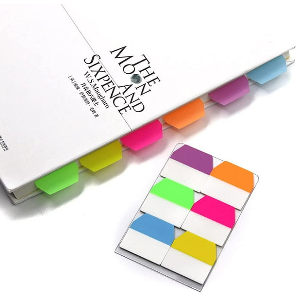 Onglets adhésifs colorés pour livres, 6 marqueurs de lecture auto-adhésifs