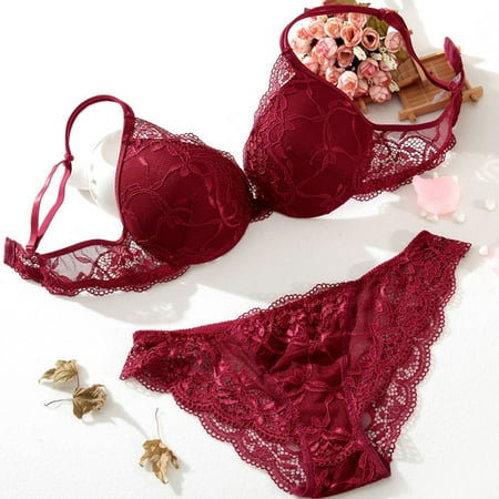 

Lingerie For Women Embroidery Lace Extreme Padded Push Up Underwear Bra Set Bra Sets