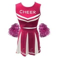 thumbnail image 4 of Riforla Cheerleading Student Sports Day Cheerleading Competition Dress Top Skirt Set Hot Pink XL, 4 of 5