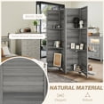 thumbnail image 5 of HOMCOM 4 Panel 67" Tall Wood Privacy Screen Room Divider with 3 Display Shelves, and Folding Storage for Bedroom or Home Office, Gray, 5 of 9