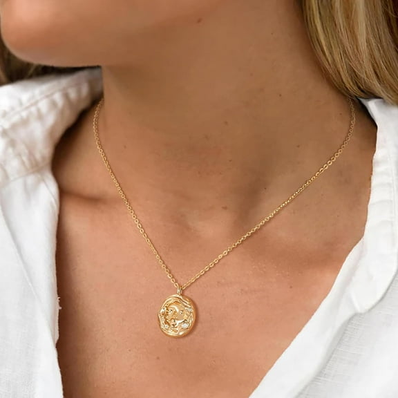 Gold Necklace For Women 14K Gold Plated Dainty Necklace Pendant Charm Necklace Handmade Everyday Minimalist Jewelry For Women[o7914]