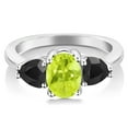 thumbnail image 2 of Gem Stone King 1.82 Ct Oval Yellow Lemon Quartz Black Onyx 925 Sterling Silver Ring (Size 5), 2 of 4