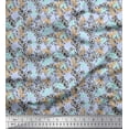 thumbnail image 1 of Soimoi Poly Georgette Fabric Clover Leaves & Floral Artistic Print Fabric by Yard 42 Inch Wide, 1 of 1