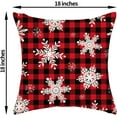 thumbnail image 2 of Merry Christmas Pillow Covers 18x18 Red Black Buffalo Plaid Decor Throw Pillows Case for Couch White Winter Snowflake Decorative Cushion Cases for Sofa Bed Decorations Set of 2, 2 of 6