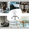 thumbnail image 3 of CZMJY Rolling Stool Adjustable Swivel Stools Chair with Wheels & Back Support Round Tattoo PU Leather Salon Stools for Massage Spa, White, 3 of 11
