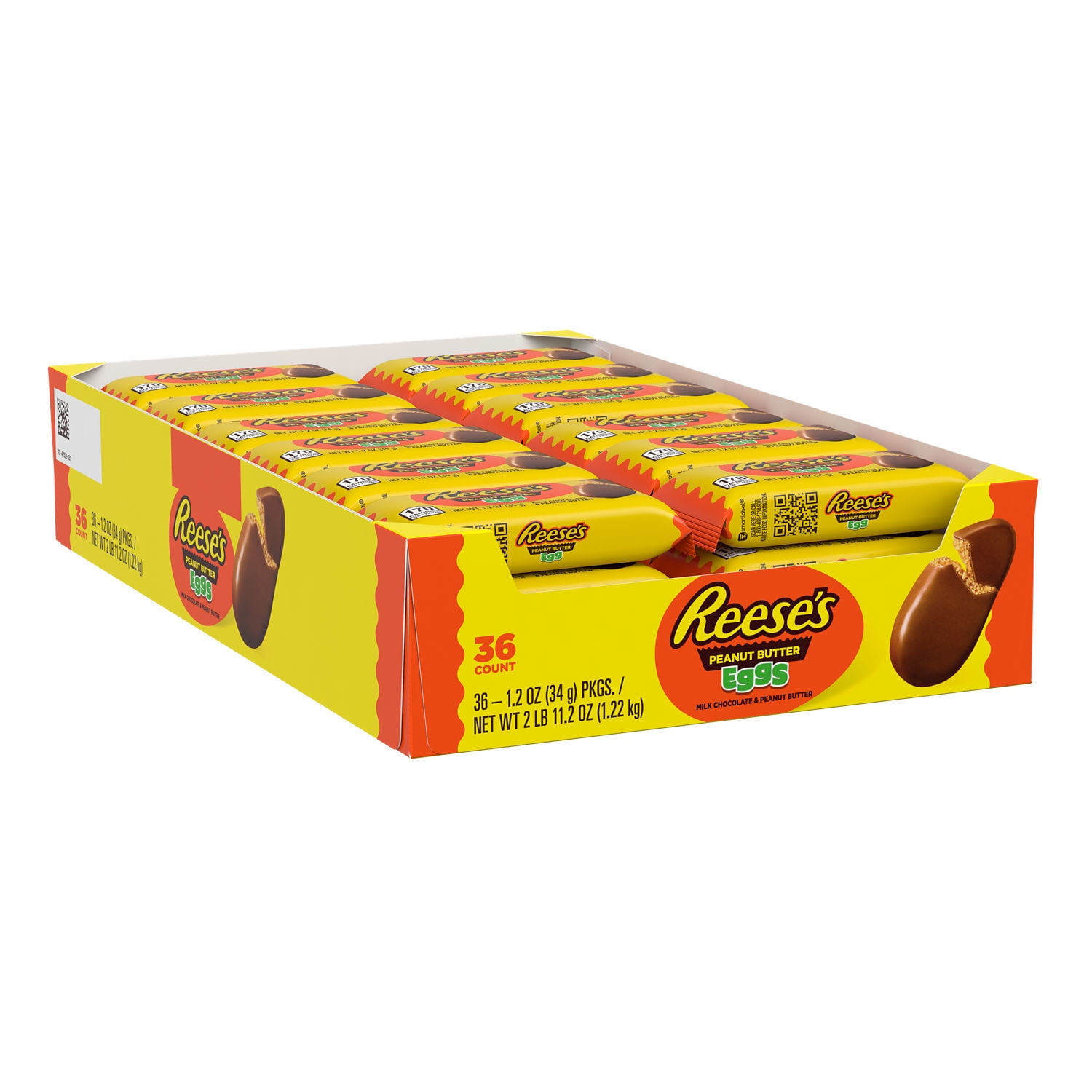 Reese's Milk Chocolate Peanut Butter Eggs Easter Candy, Packs 1.2 oz, 36 Count