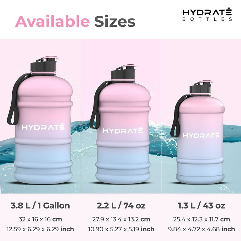 MYSHAKER 1 Gallon Water Jug - BPA-Free, Leak-Proof Flip Lid, Time Marker, Handle Strap