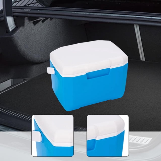 Nevera portátil aislada, enfriadora, con retención de hielo, resistente a fugas, 6 L, caja de almacenamiento, hielera para conciertos, parrillas para Azul
