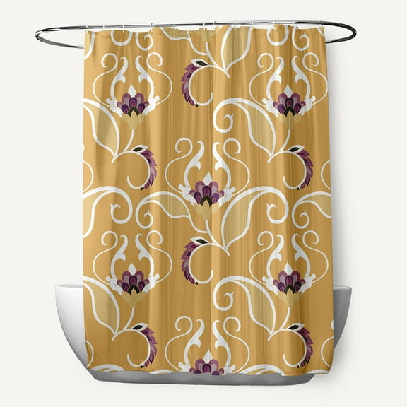Simply Daisy 71" x 74" West Indies Floral Print Shower Curtain