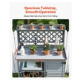 thumbnail image 4 of Potting Bench Outdoor, Gardening Workstation with Storage - 43x18in Wood Tabletop - Gray, 4 of 9