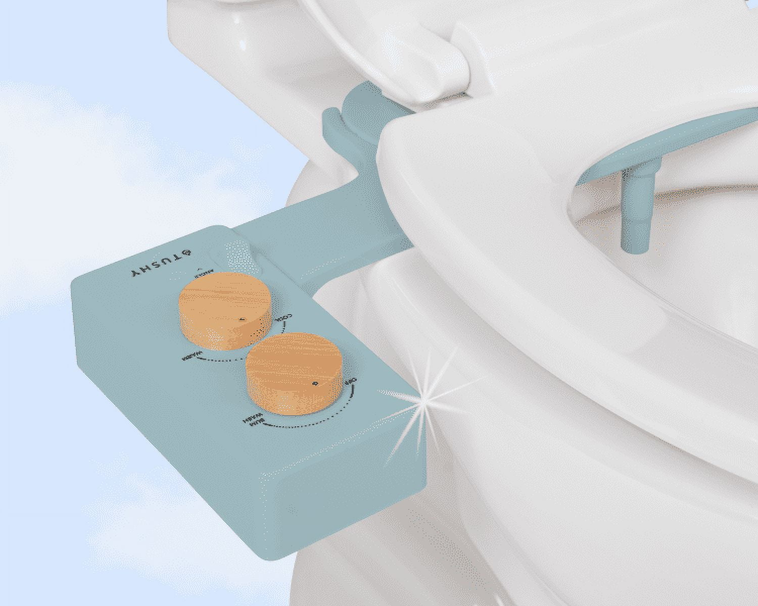 TUSHY Spa Self-Cleaning Warm Water Bidet Attachment, Adjustable Nozzle Angle, Pressure Control, Easy DIY Home Install, Requires Sink Access for Temperature Control, Blue Bamboo