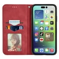 thumbnail image 5 of Case for iPhone 14 Pro Max, Classic Business Premium PU Leather Cover TPU Bumper with Card Holder Kickstand Magnetic Adsorption Flip Wallet Case Cover for iPhone 14 Pro Max 6.7" 2022,Red, 5 of 5