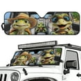 thumbnail image 2 of Jeiento Funny Turtle Windshield Sun Shade Compatible with Jeep Wrangler JK JL Windshield Shade Heat Shield Windshield Cover Bolck UV Rays & Protect Car Interior, 2 of 6