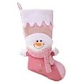thumbnail image 2 of ievspot Christmas Pink Stocking Santa Claus Snowman White Top Reusable Xmas Tree Hanging Gift Bag Hanging Sock Pendant Party Decoration Supplies, 2 of 8