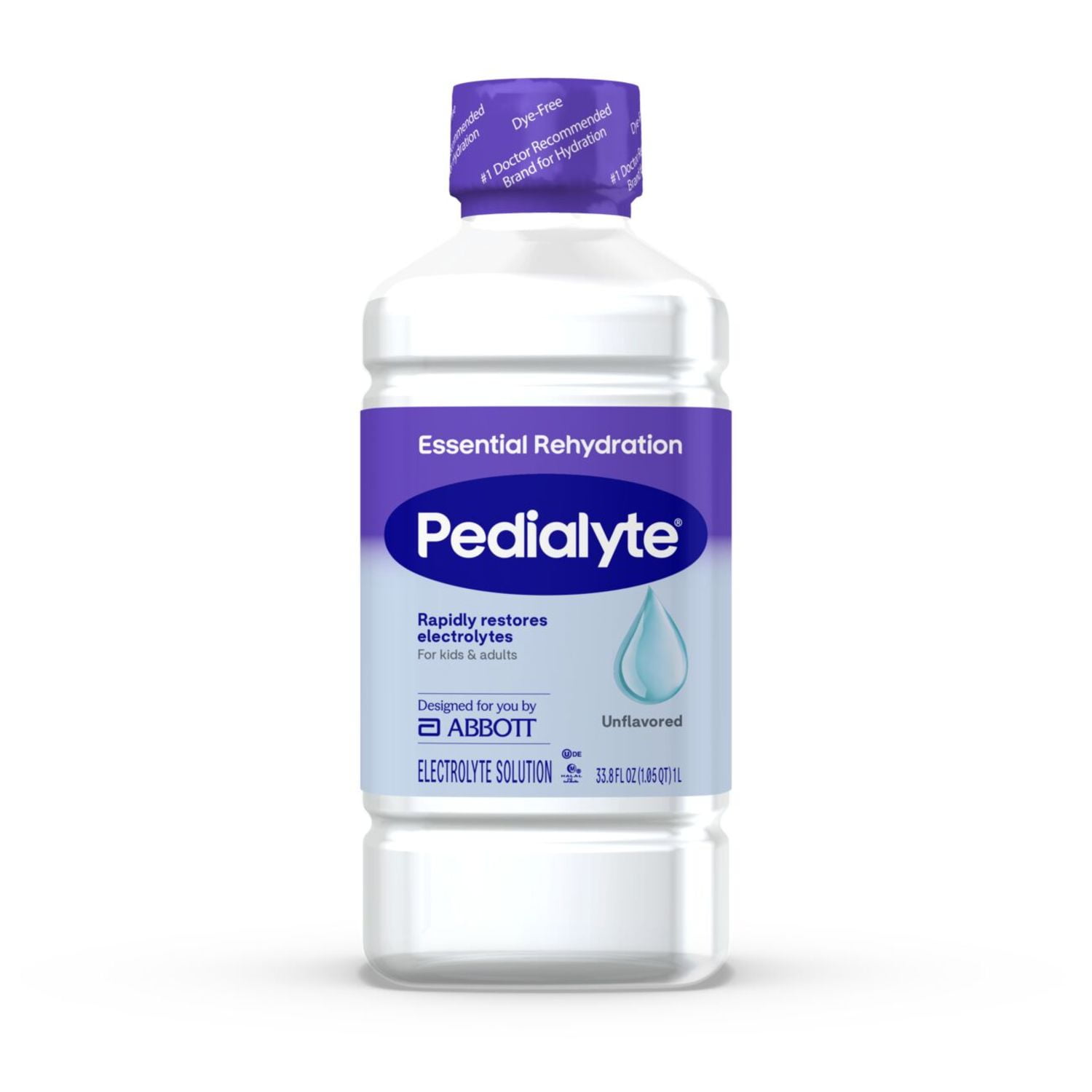 Pedialyte Essential Rehydration Electrolyte Drink, Unflavored, 1 Liter