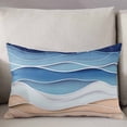 thumbnail image 3 of Geometric Blue Throw Pillow Cover 20 x 30 Inch Decorative Pillow Cover Ocean Wave Stripes Modern Abstract Beach Lumbar Pillowcase Seasonal Rectangle Cushion Case for Couch Sofa Bed Living Room, 3 of 7