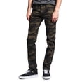 thumbnail image 2 of Victorious Mens Camouflage Skinny Fit Jeans AR169 - OLIVE/CAMO - 32/34, 2 of 6