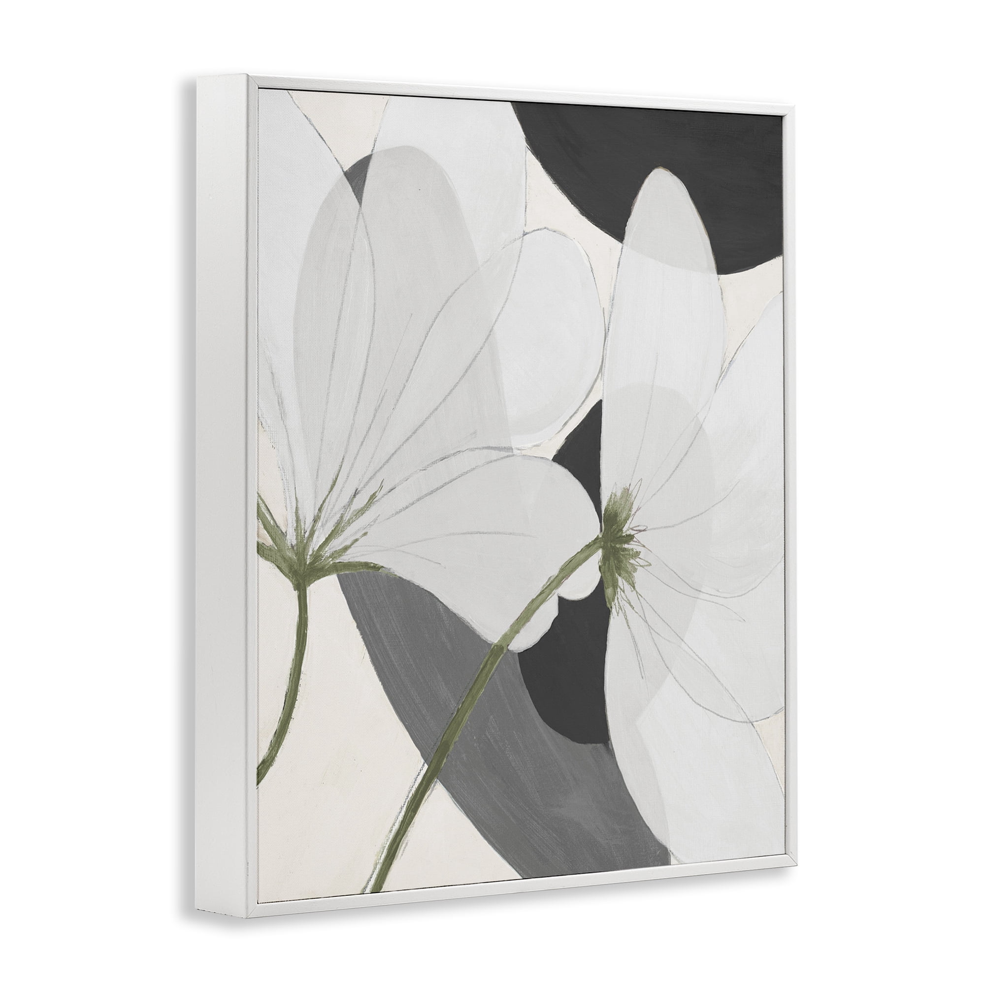 Stupell Industries Abstract Retro Florals Botanical & Floral Painting White Framed Art Print Wall Art, 24 x 30