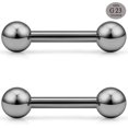 thumbnail image 2 of 2PCS 16G G23 Titanium Helix Cartilage Tragus Earrings Barbell Rings Stud Body Piercing Jewelry 6mm 8mm, 2 of 5